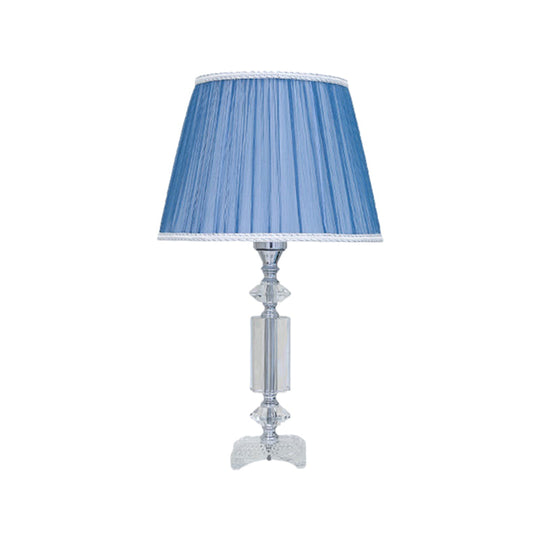 Sofia - Blue/Cream Gray/Beige Tapered Pleated Shade Table Lamp