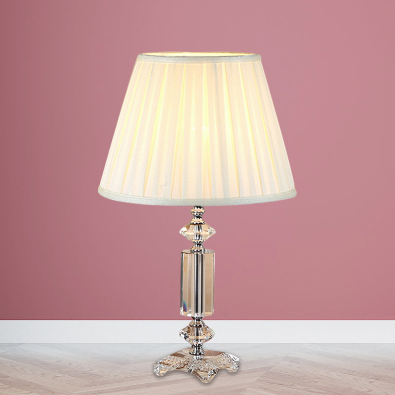 Sofia - Blue/Cream Gray/Beige Tapered Pleated Shade Table Lamp