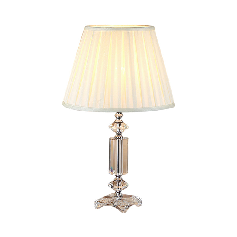 Sofia - Blue/Cream Gray/Beige Tapered Pleated Shade Table Lamp