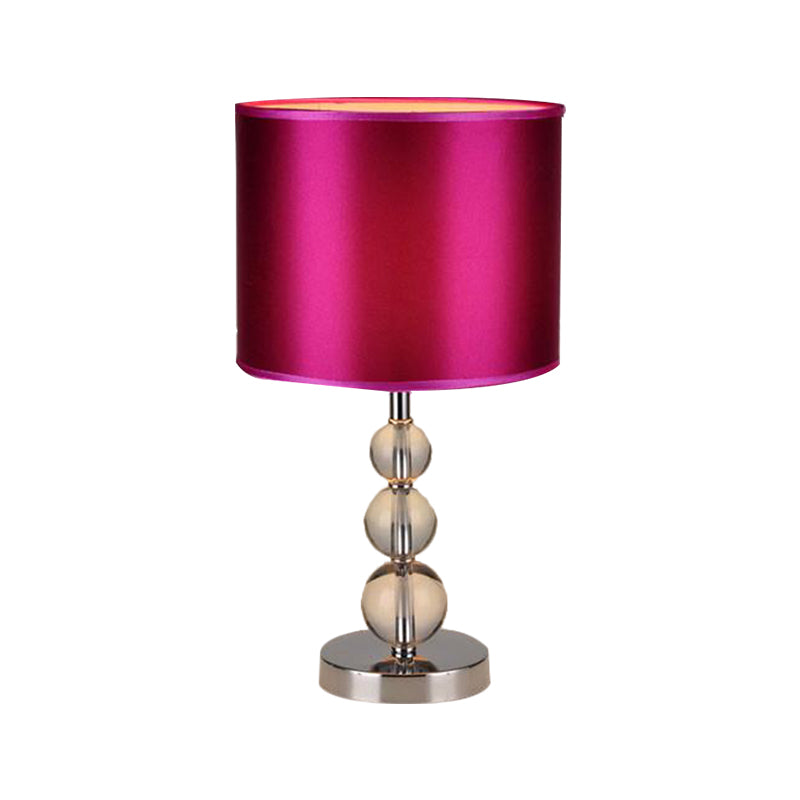 Syrma - Purple Cylinder Shaded Table Light: Elegant Nightstand Lamp