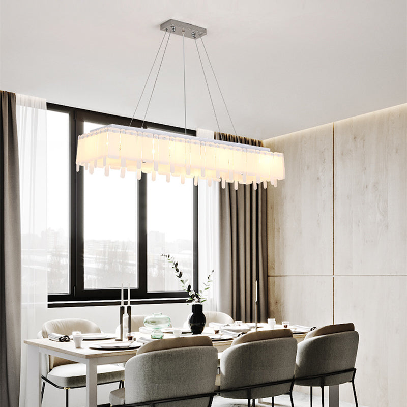 Adjustable Acrylic Led Island Pendant Light With Hanging Cord White