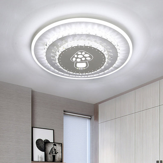 Modern Led Crystal Block Flush Mount Light Fixture With Rhombus/Cobble/Loving Heart Patterns In