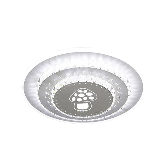 Modern Led Crystal Block Flush Mount Light Fixture With Rhombus/Cobble/Loving Heart Patterns In