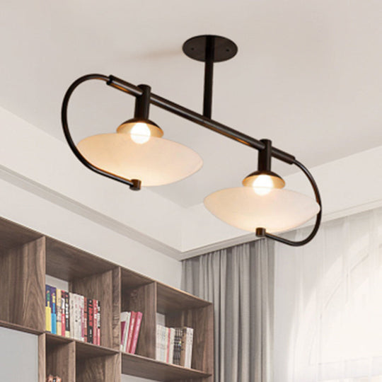 Modern Clear Glass Single Light Living Room Pendant Lamp Black