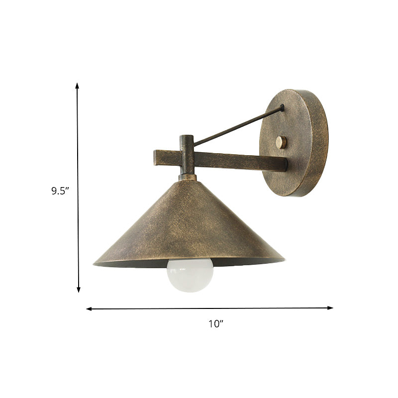 Aged Silver/Bronze Metal Wall Sconce - Stylish Industrial Light Perfect For Dining Room