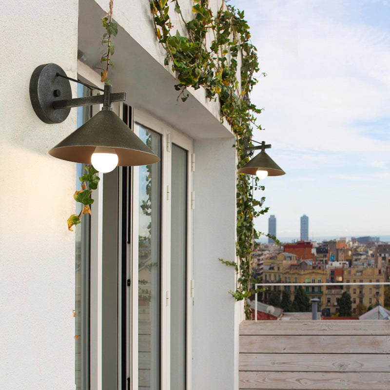 Aged Silver/Bronze Metal Wall Sconce - Stylish Industrial Light Perfect For Dining Room Silver