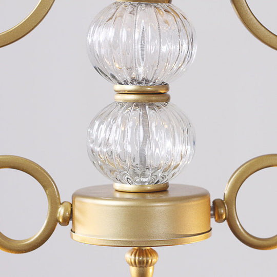 Clear Crystal Chandelier Light Fixture - Modern Bell Shade Hanging Lamp With 2 Bulbs In Gold For