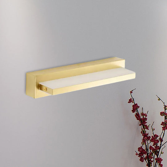 Modern Led Vanity Lighting With Yellow Acrylic Shade - Rectangular Wall Mount Light For Bedroom