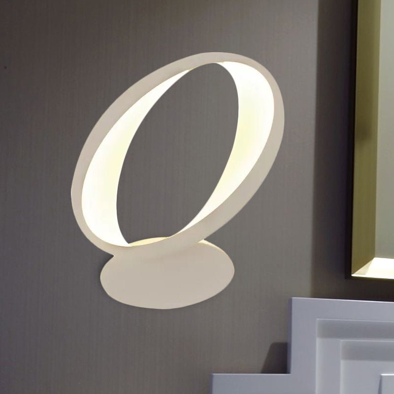 Modern Oval Acrylic Wall Light For Dining Room - White/Warm Sconce