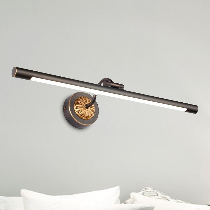 Vintage Led Wall Sconce - Black/Gold Finish Tubular Design Acrylic And Metal 17/22 Diameter