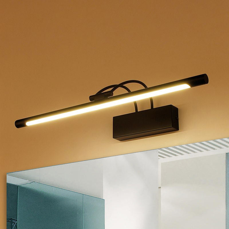 Modern Tubular Led Wall Sconce With Black Finish 18/21.5 W In Warm/White Light