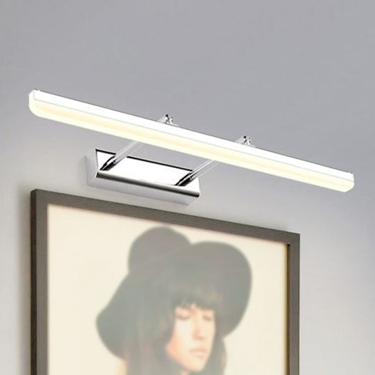 Contemporary Acrylic Wall Sconce With Led Vanity Lighting Chrome Finish In Warm/White Light -