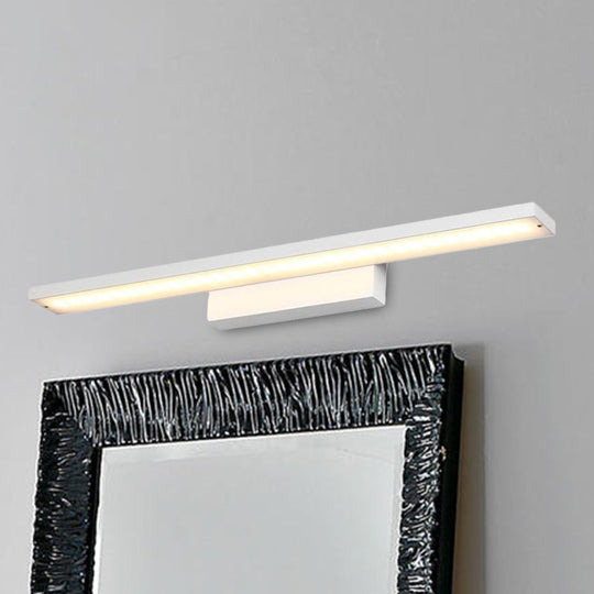 Sleek Black/White Vanity Lamp W/ Rectangular Shade & Led Acrylic Wall Light - 16/23.5 Simplistic