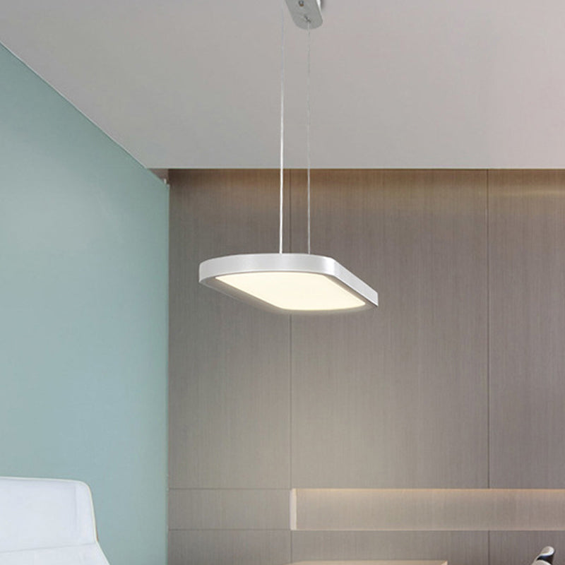 23.5-47 Wide Oval Acrylic Led Ceiling Pendant - White/Black/Brown Island Light In Warm/White Remote