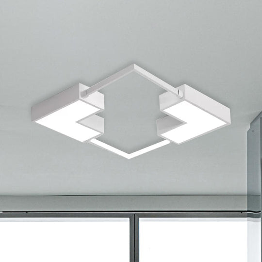 Simple Acrylic LED Flush Mount Ceiling Light in Black/White - Warm/White Light, 16"/19.5"/23.5" Wide