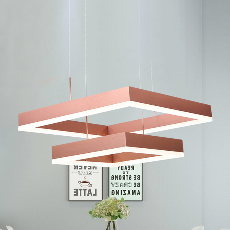 Rose Gold Bedroom Chandelier With Acrylic Shade - 1/2/3-Light Pendant In Warm/White/Natural Light