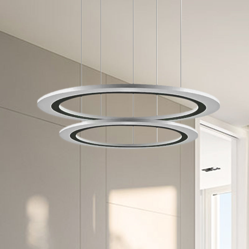 Sleek Acrylic Led Chandelier Pendant Light With Diy Design - Warm/White Ideal For Living Room