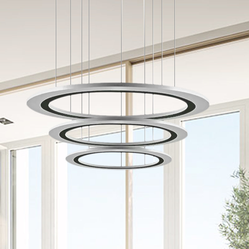 Sleek Acrylic Led Chandelier Pendant Light With Diy Design - Warm/White Ideal For Living Room