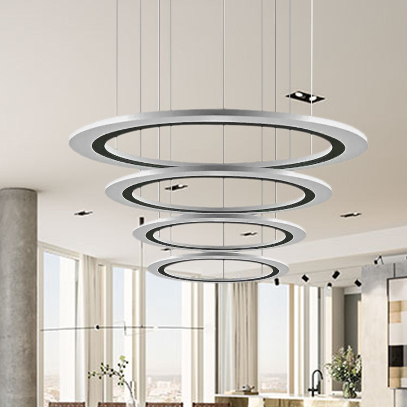 Sleek Acrylic Led Chandelier Pendant Light With Diy Design - Warm/White Ideal For Living Room