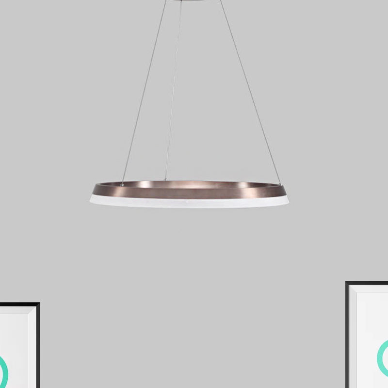 Round Acrylic Shade Brown Bedroom Chandelier - Half-Head Ceiling Pendant With Lighting Fixture