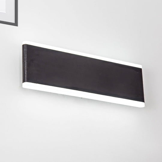 Minimalistic Black Rectangle Led Aluminum Wall Light Fixture For Dining Room - Sizes: 4.5/7 Dia /