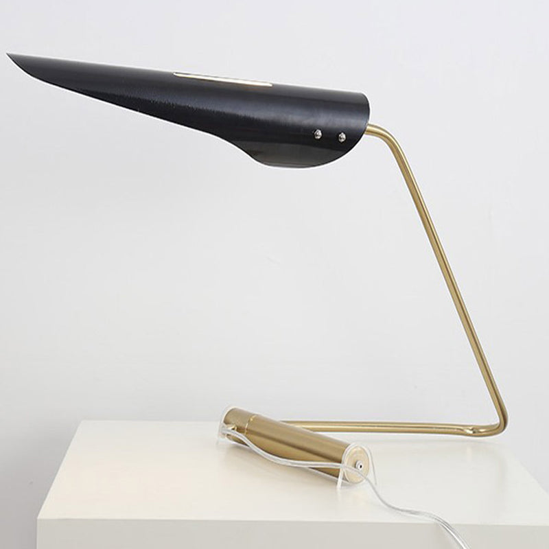 Modern Bird-Like Standing Lamp With Metal Shade - Contemporary 1 Bulb Table For Living Room