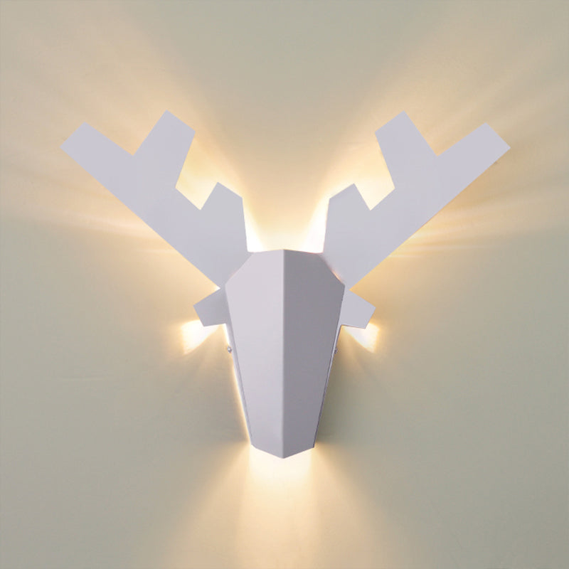 Modern Nordic Antler Sconce Light Grey/Pink Metal Wall Mount Fixture 11/15 Wide