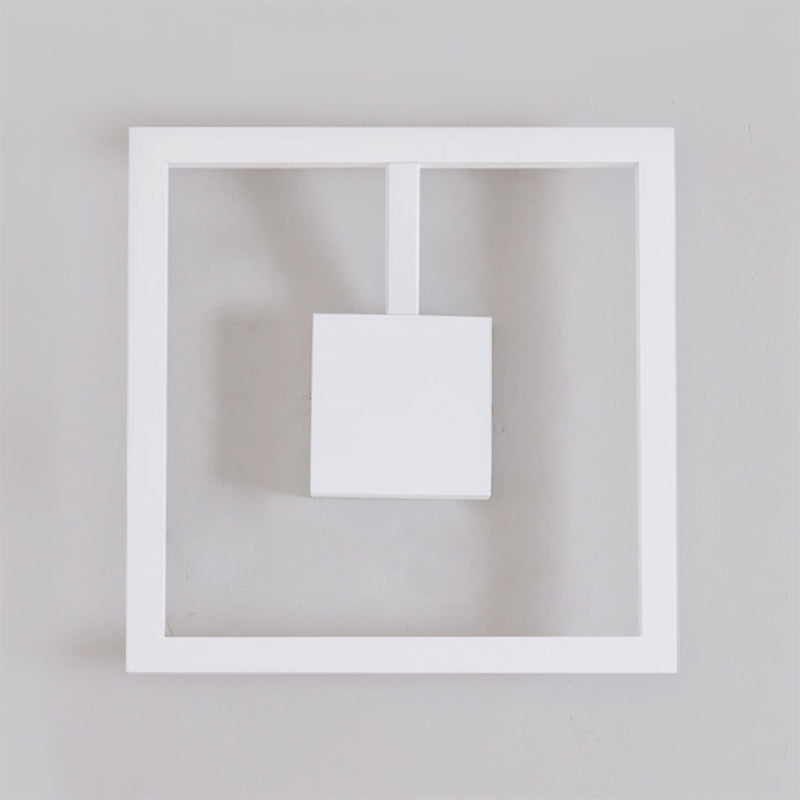 Sleek Square Led Wall Sconce For Bedroom - Warm/White Acrylic Light Fixture In Black/White