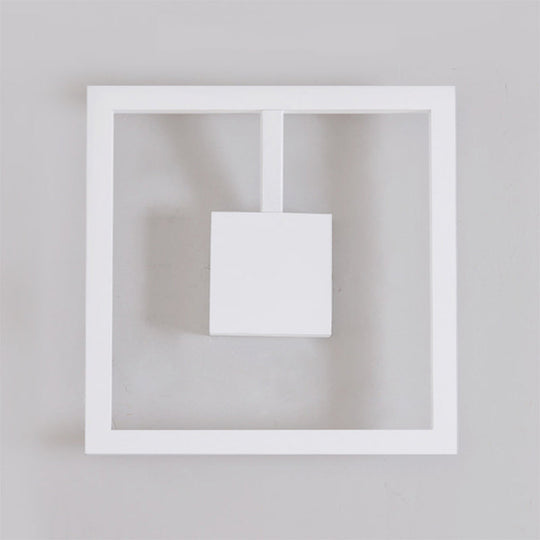 Sleek Square Led Wall Sconce For Bedroom - Warm/White Acrylic Light Fixture In Black/White