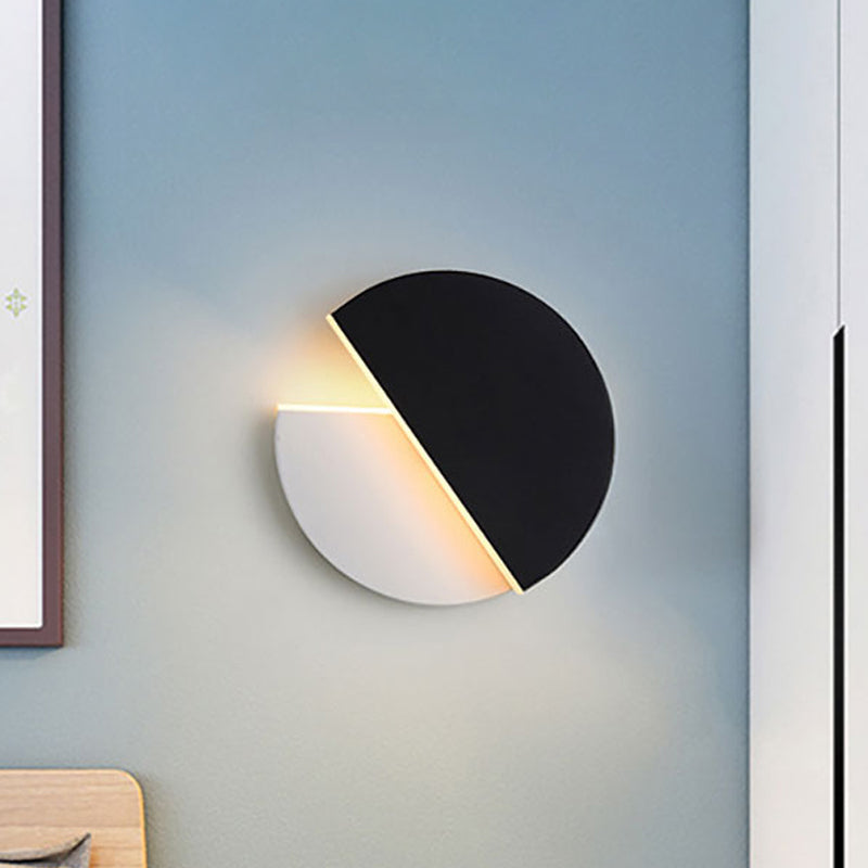 Sleek Black And White Rotatable Led Acrylic Wall Lamp - Simplicity In Design