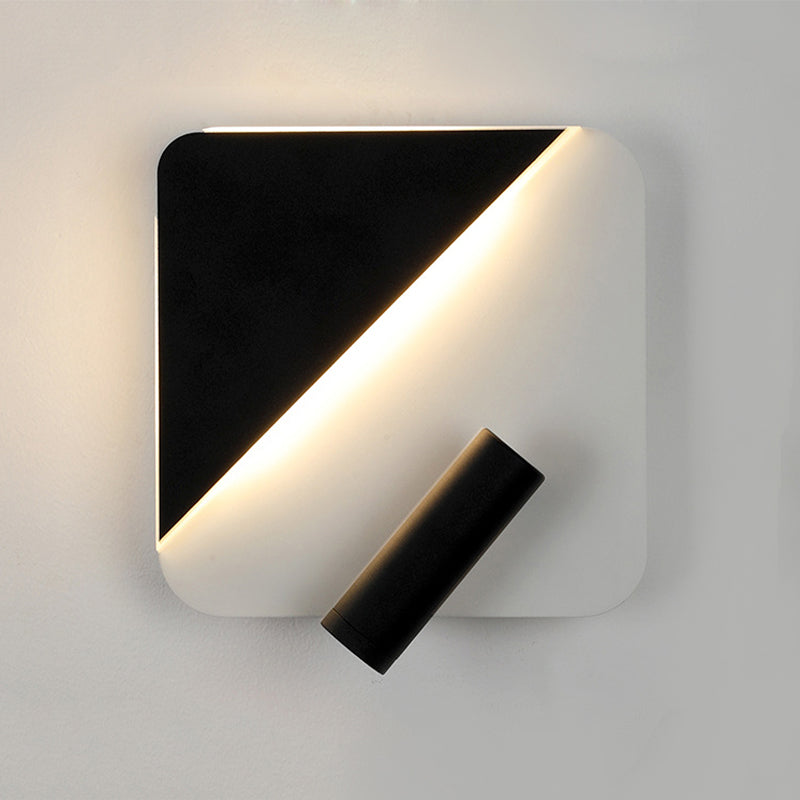 Contemporary Led Wall Lamp For Bedroom And Study With Black/White Metal Spotlight Black / Warm