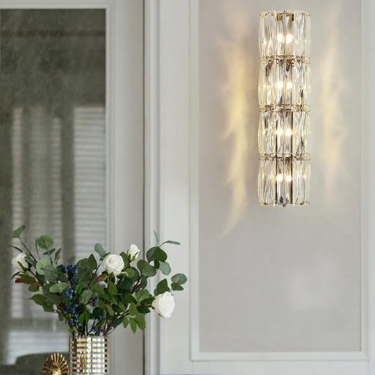 Clear Crystal Linear Wall Light Fixture - Modernist 2/3/4 Lights Sconce For Dining Room 4 /