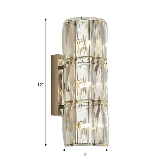 Clear Crystal Linear Wall Light Fixture - Modernist 2/3/4 Lights Sconce For Dining Room