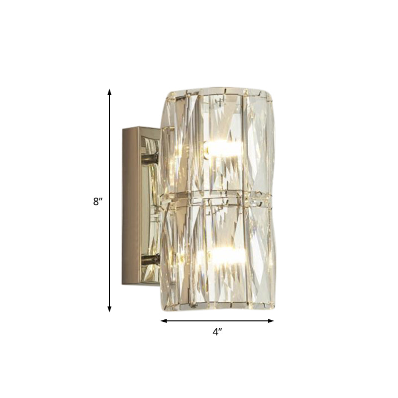 Clear Crystal Linear Wall Light Fixture - Modernist 2/3/4 Lights Sconce For Dining Room