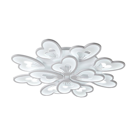 Modern Creative Petal Ceiling Flush Mount Acrylic White Integrated Led Living Room Light (9/12/15