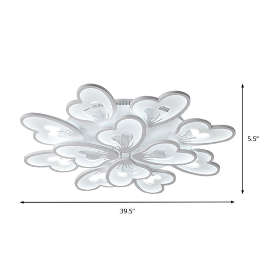 Modern Creative Petal Ceiling Flush Mount Acrylic White Integrated Led Living Room Light (9/12/15