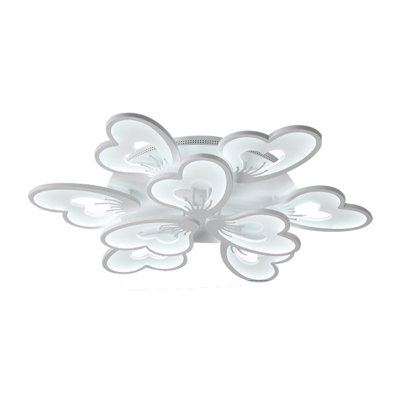 Modern Creative Petal Ceiling Flush Mount Acrylic White Integrated Led Living Room Light (9/12/15