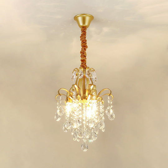 Modernist Style Crystal Chandelier With 3/6 Heads - Black/Gold Ceiling Pendant Light For Bedroom