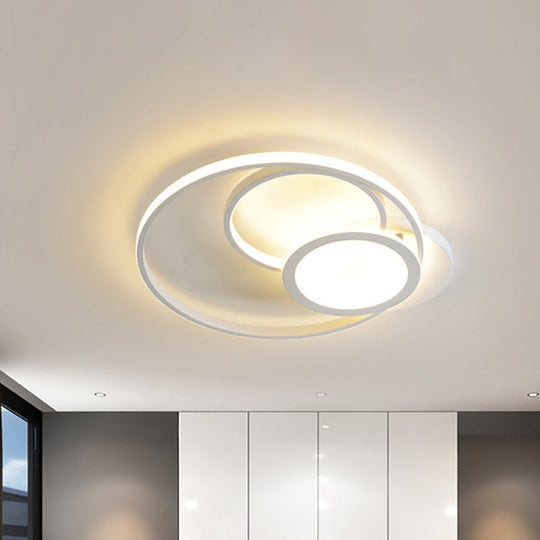 Modern Acrylic LED Ceiling Lamp, Multi-Ring Flush Mount Fixture for Bedroom with Warm/White Light