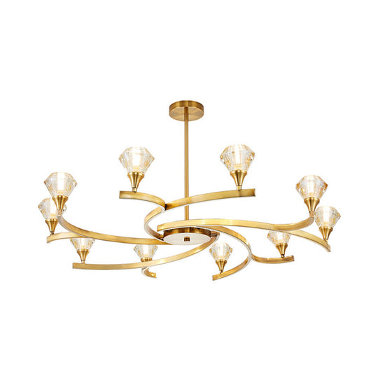 Sputnik Design Diamond Crystal Chandelier - Modern 6/8/10 Light Chrome/Gold Ceiling Fixture