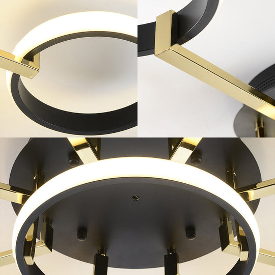 Sputnik Modern Acrylic Flush Mount Ceiling Light With Integrated Led 7/9 Lights Black For Living