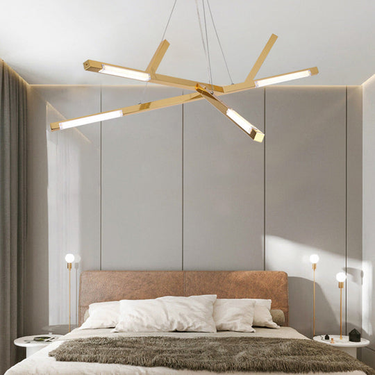 Minimalistic Led Bedroom Chandelier - Warm/White Light Gold / Warm