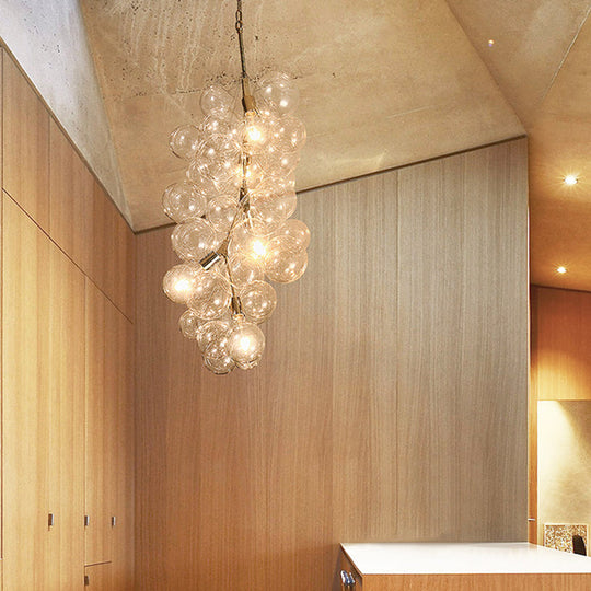 Modern 3/5-Light Gold Pendant Chandelier With Clear Glass Ideal For Living Room