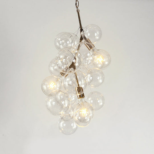 Modern 3/5-Light Gold Pendant Chandelier With Clear Glass Ideal For Living Room