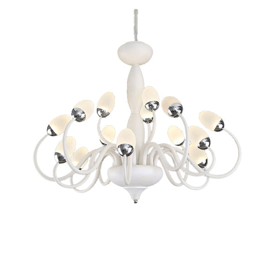 Contemporary Bud Bedroom Chandelier: Acrylic 15/22-Light Hanging Pendant White