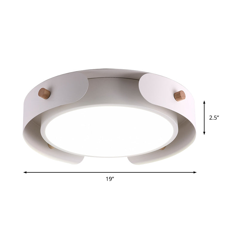 15/19 Minimalist Led Flush Ceiling Light With Acrylic Shade - White Round Lamp Warm/White