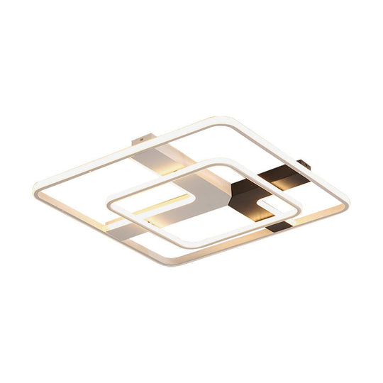 19.5"/23.5" Wide Acrylic Square Flushmount LED Ceiling Lamp in White Light