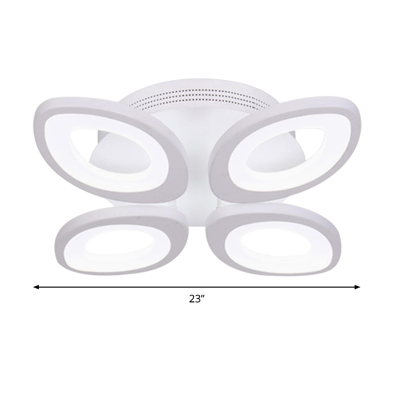 LED Flush Mount Ceiling Light with Acrylic Shade and 4/5/8 Lights in Warm/White/Natural Light