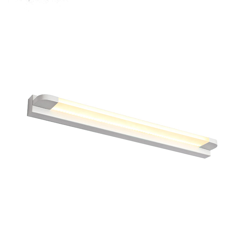 Modern Led Vanity Sconce Light For Bathroom - Slim 18/21.5 Wide Warm/White Lighting Metal Finish