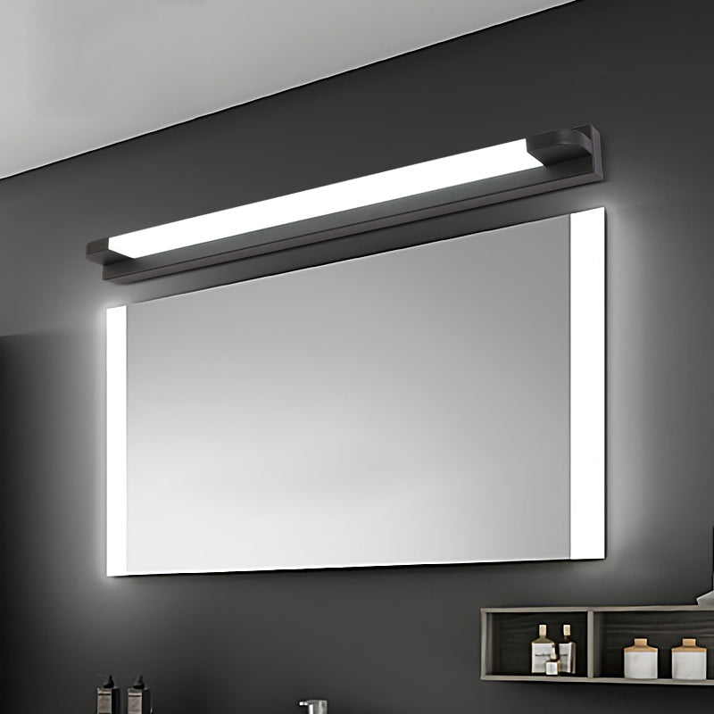 Modern Led Vanity Sconce Light For Bathroom - Slim 18/21.5 Wide Warm/White Lighting Metal Finish